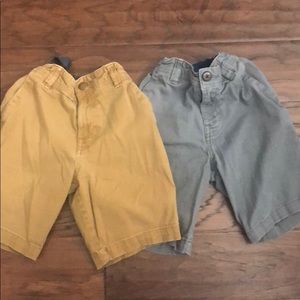 Two pairs of boys kaki shorts